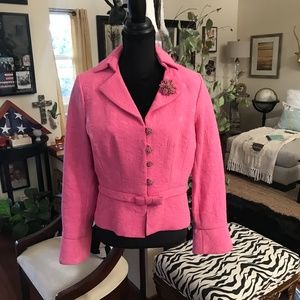 Pink Jacquard loom Blazer